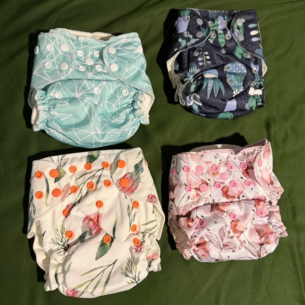 Brand New HappyBeeHind 100% Cotton AIO Cloth Diaper Set
